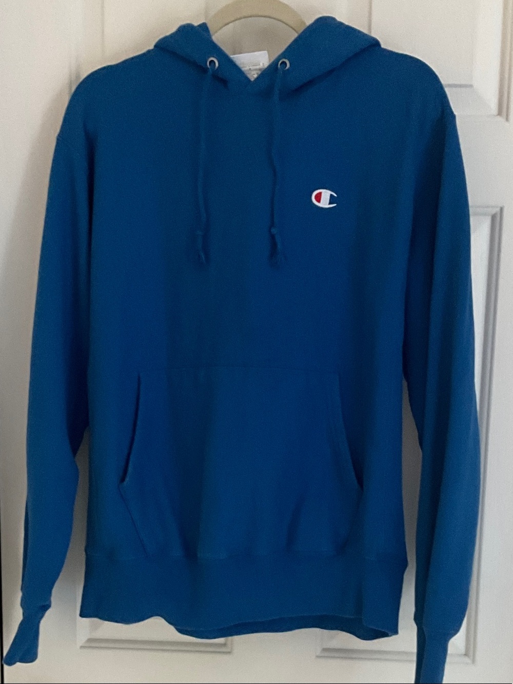 Champion Men's Teal-Blue Hooded Sweatshirt